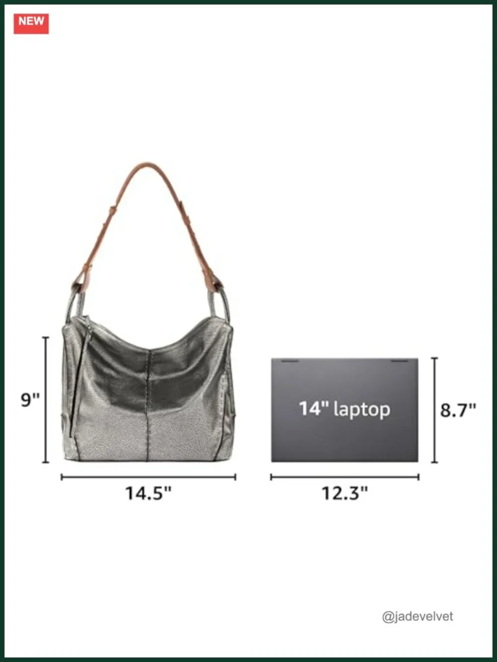 Large Leather Hobo Purse with Zipper Pocket for Everyday Travel